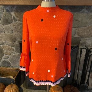 Boden Women’s Blouse Top Shirt Sz 6 EUC Polka Dot